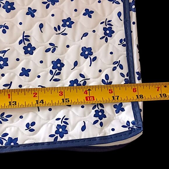 Vintage Lillian Vernon Dish Storage Bags China Saver Zippered Blue Flowers NEW - Picture 5 of 15
